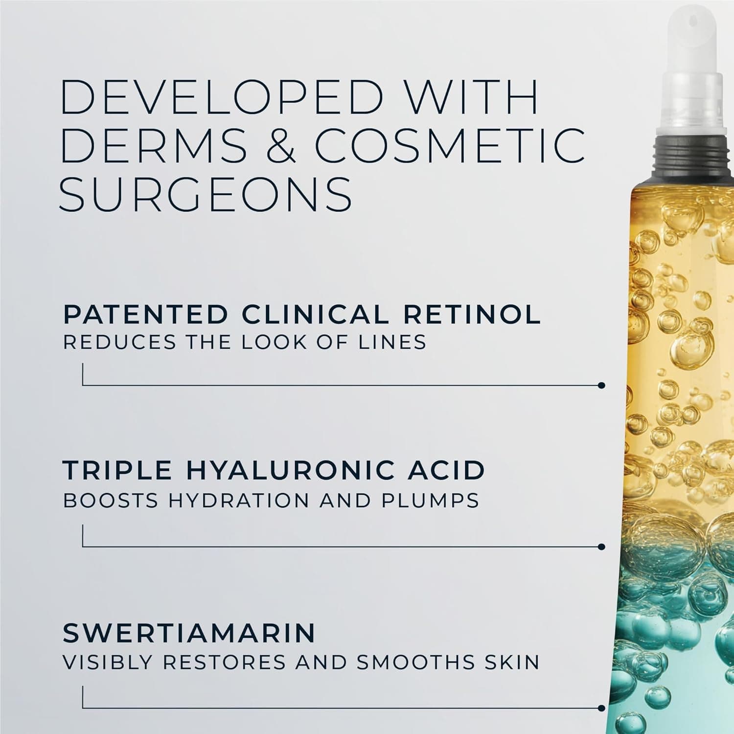 RoC Derm Correxion Fill + Treat Advanced Retinol Serum, Wrinkle Filler Treatment with Hyaluronic Acid for Crow's Feet, 11 Wrinkles, & Laugh Lines, (.5 fl oz) with Retinol Packette (Packaging May Vary) - Image 8