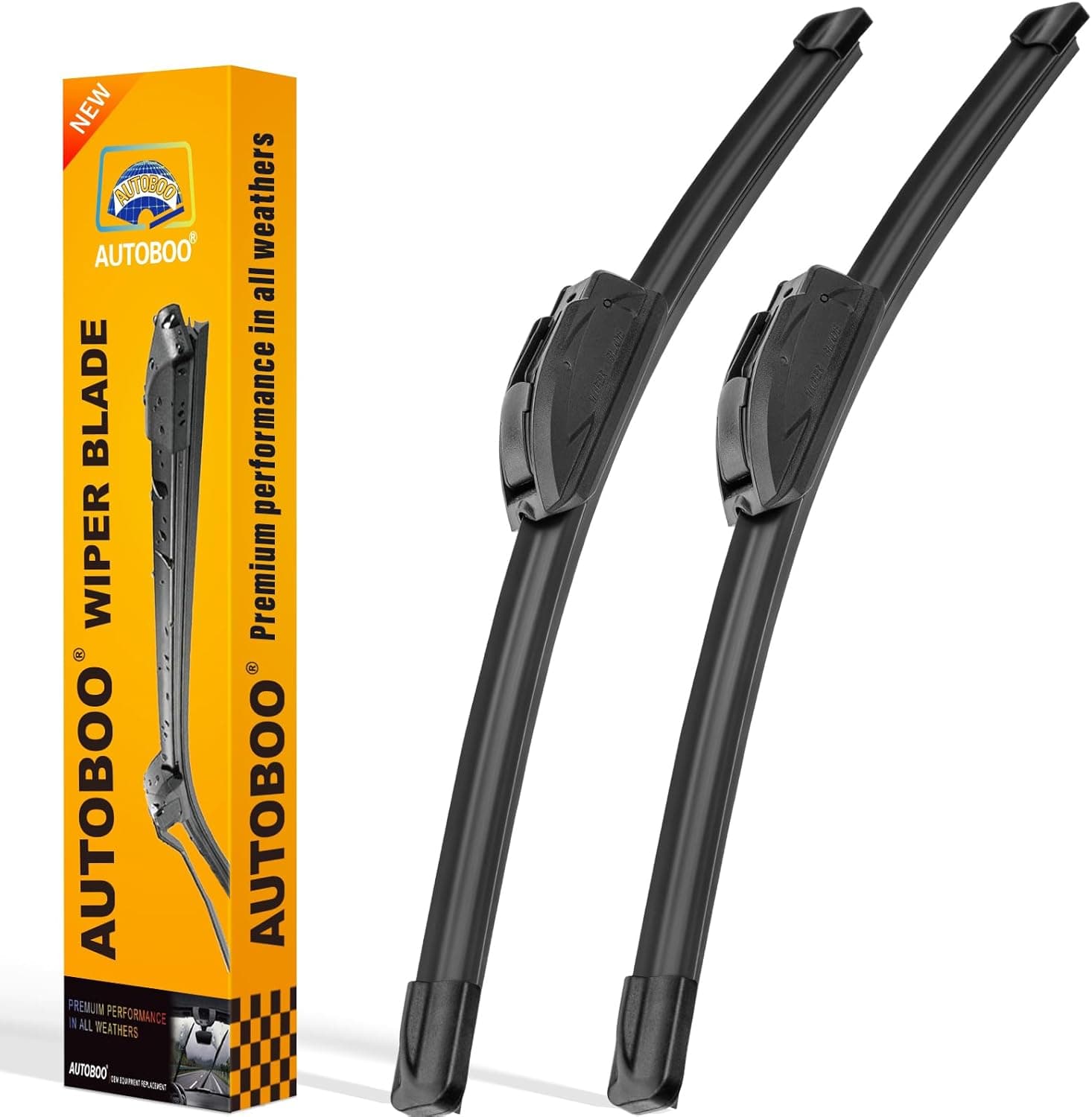 AUTOBOO 26" and 16" Windshield Wipers Blades (Pack Of 2),OEM Quality Premium All-Seasons Wiper blades,Stable and Quiet Armor wiper blades 26" + 16"(Pair for Front Windshield) - Image 2