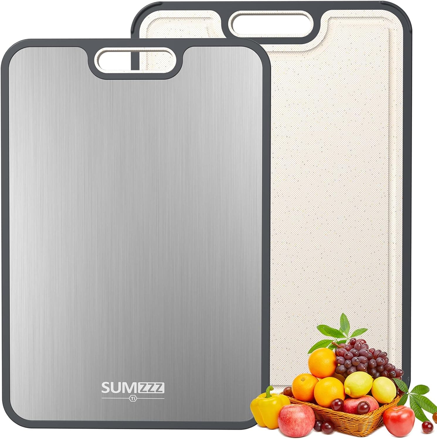 Titanium Cutting Board for Kitchen, Cutting Board Double Sided Food Grade, Pure Titanium/PP, Easy to Clean Large Size 15”×10.3” Silver Single (16" x 11") - Image 2