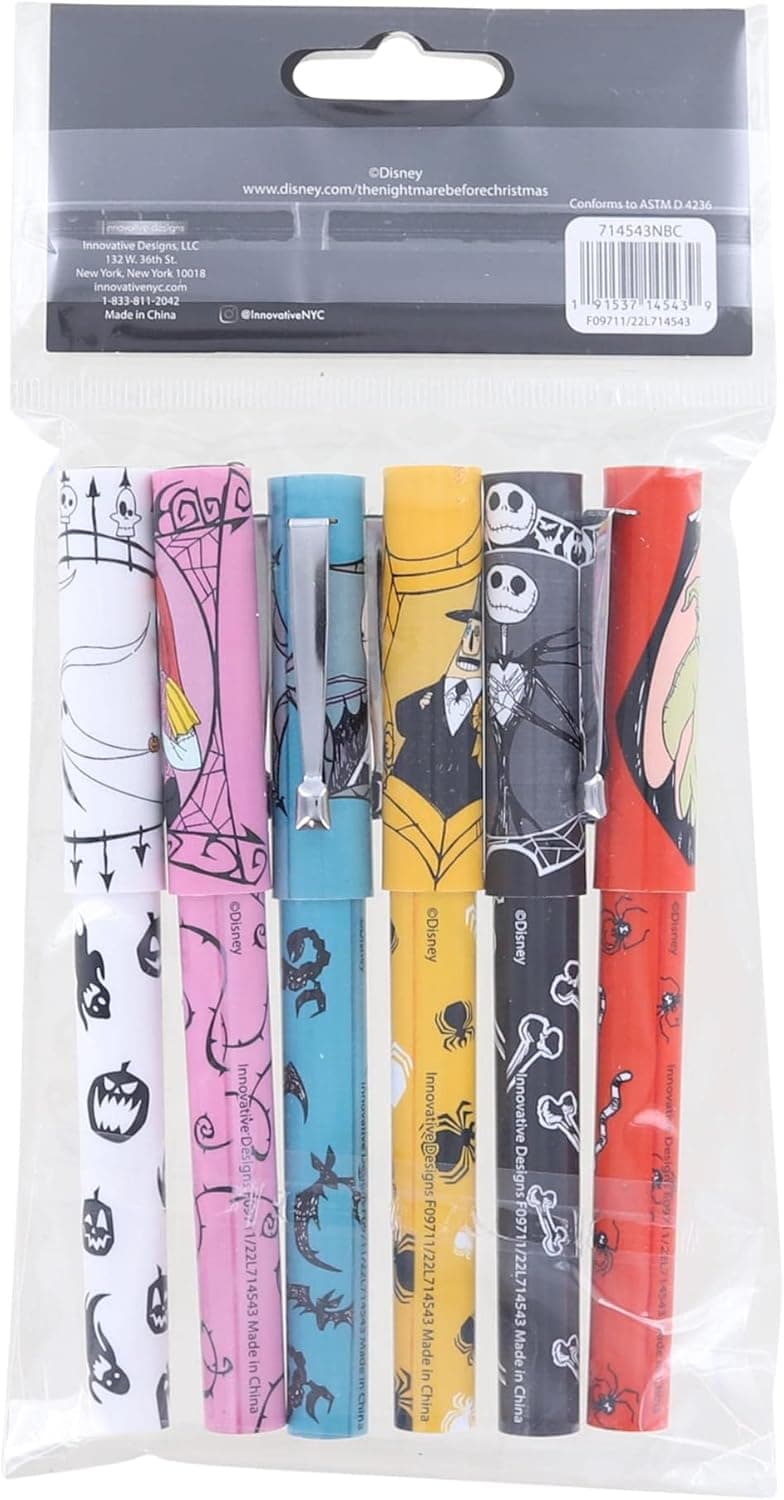 Innovative Designs Nightmare Before Christmas 6 Pack Pens with Sticky Note Tabs - Image 3