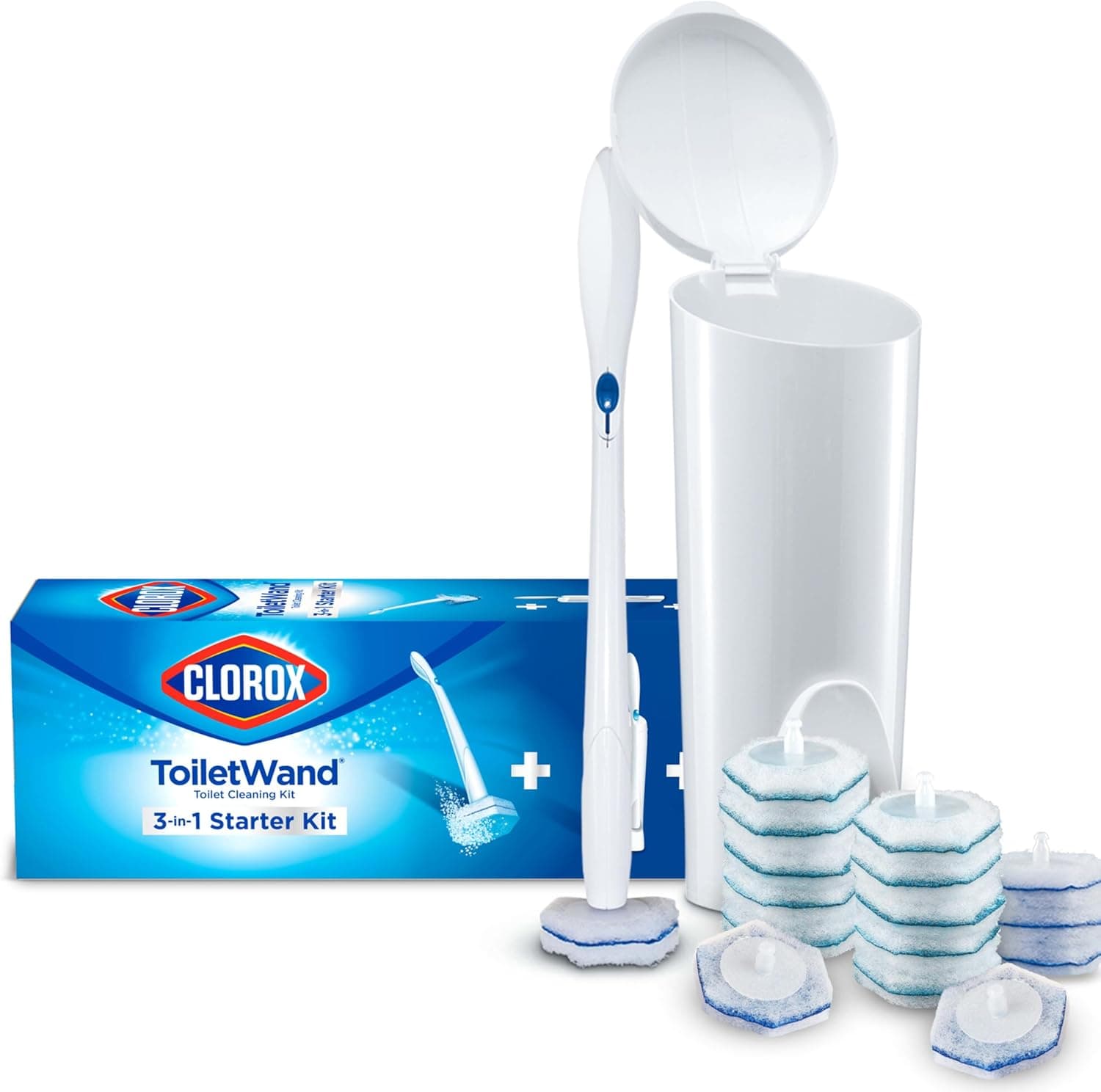 CLOROX ToiletWand Toilet Bowl Cleaner- Toilet Brush, Storage Caddy and 16 Disinfecting Refill Heads 1 Count (Pack of 1) - Image 2