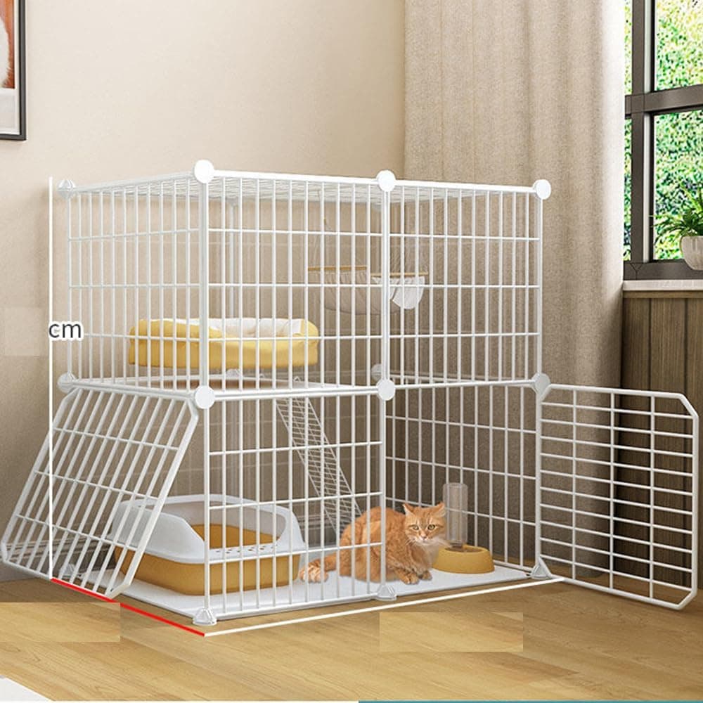 Cat Cage Indoor DIY Cat Playpen Detachable Metal Wire Kennels Indoor Cat Enclosures DIY Playpen Metal Kennel (2 Tier) 1 - Image 5