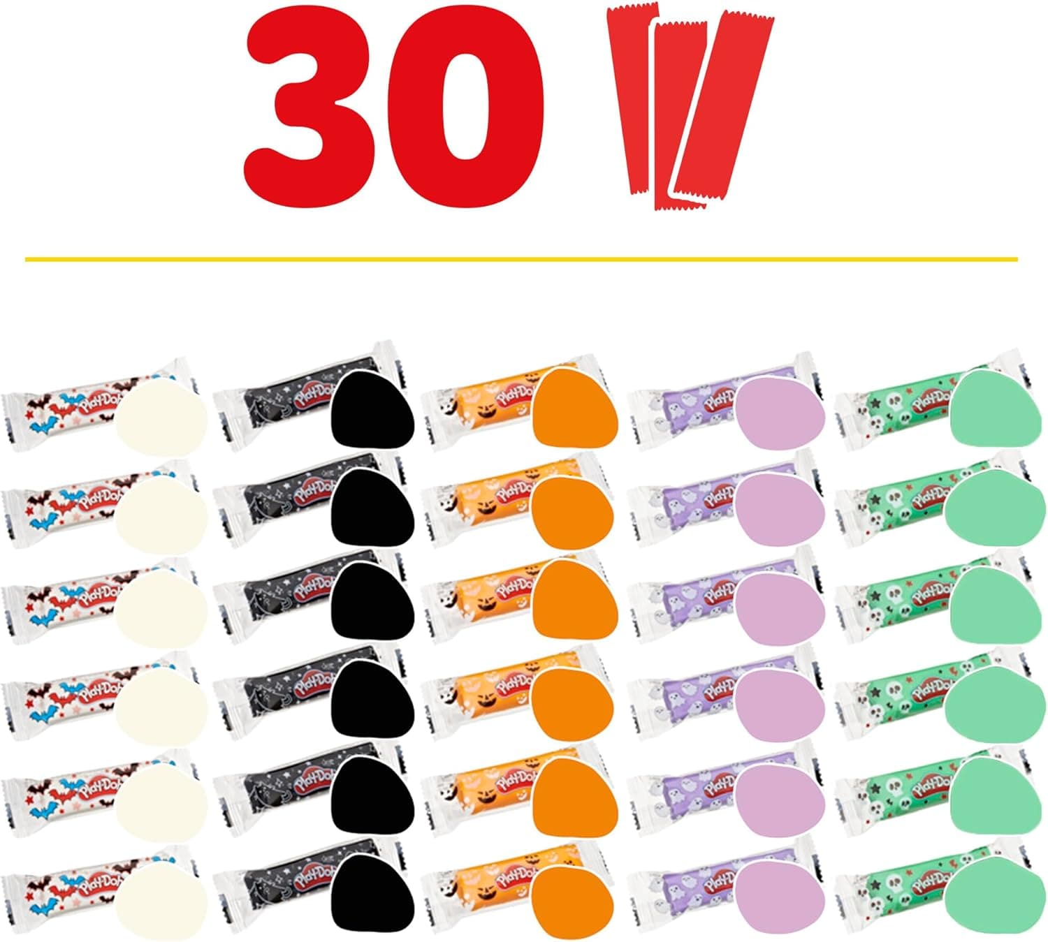 Play-Doh 30 Pack Spooky Colors, Individually Wrapped 1 Ounce Sticks for Halloween, Trick or Treat, or Fall Seasonal Arts & Crafts for Kids 2+ - Image 7