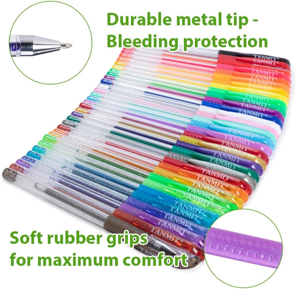 TANMIT Gel Pens, 33 Color Gel Pen Fine Point Colored Pen Set with 40% More Ink for Adult Coloring Books, Drawing, Doodling, Scrapbooks Journaling Multicolor - Image 8