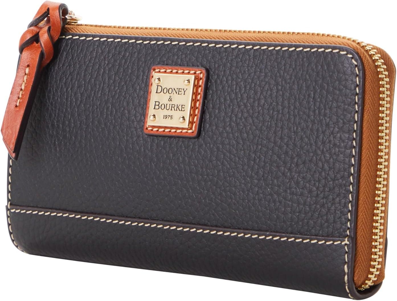 Dooney & Bourke Women's Folded Zip Wristlet in Pebble Grain Leather, with Detachable Wrist Strap Black - Image 3