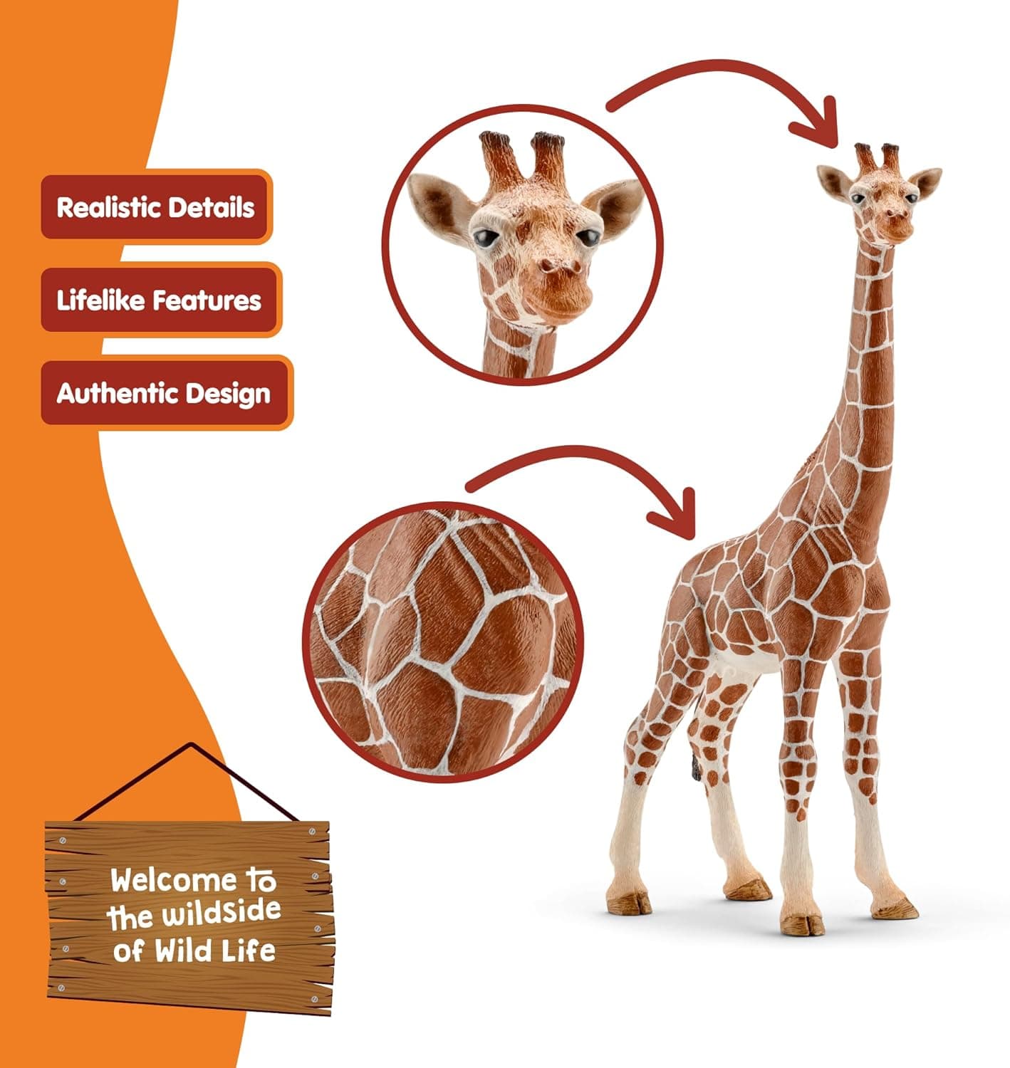 Schleich Wild Life Realistic Female Giraffe Animal Figurine - Authentic Detailed Wild Female Giraffe Toy for Boys and Girls Education Imagination and Play, Highly Durable Gift for Kids Ages 3+ - Image 4