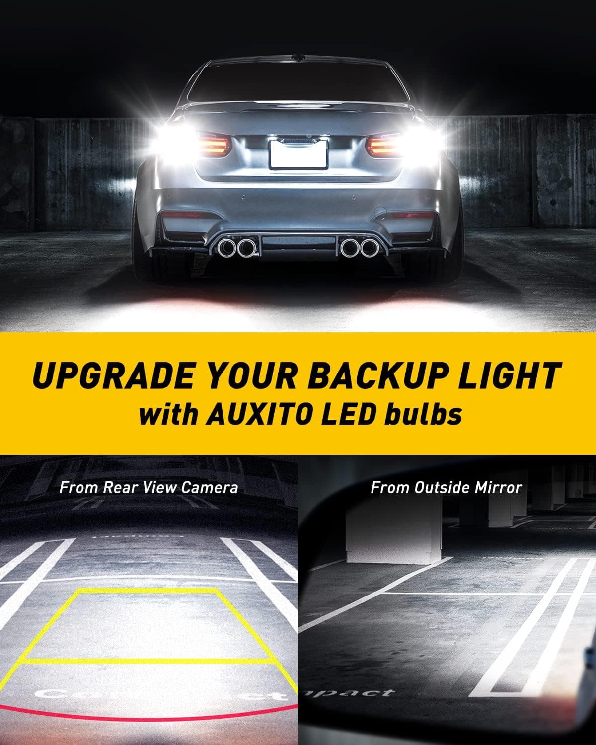 AUXITO 912 921 LED Bulb for Backup Light Reverse Lights High Power 2835 15-SMD Chipsets Error Free T15 906 922 W16W Bulbs, 6000K White, Exterior Light Bulbs (Upgraded, Pack of 2) White 921 - Image 4