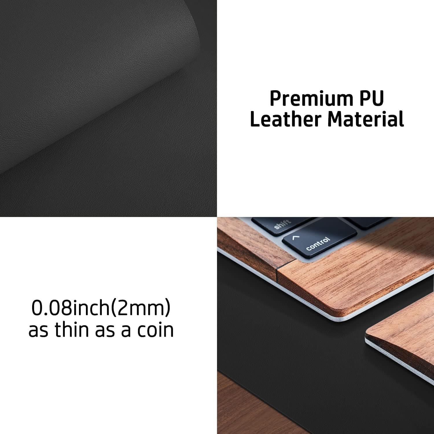 Aothia Non-Slip Waterproof PU Leather Desk Pad Protector para sa Mouse, Writing Desk, Office, Home, Laptop Blotter, 23.6" x 13.7" - Image 8