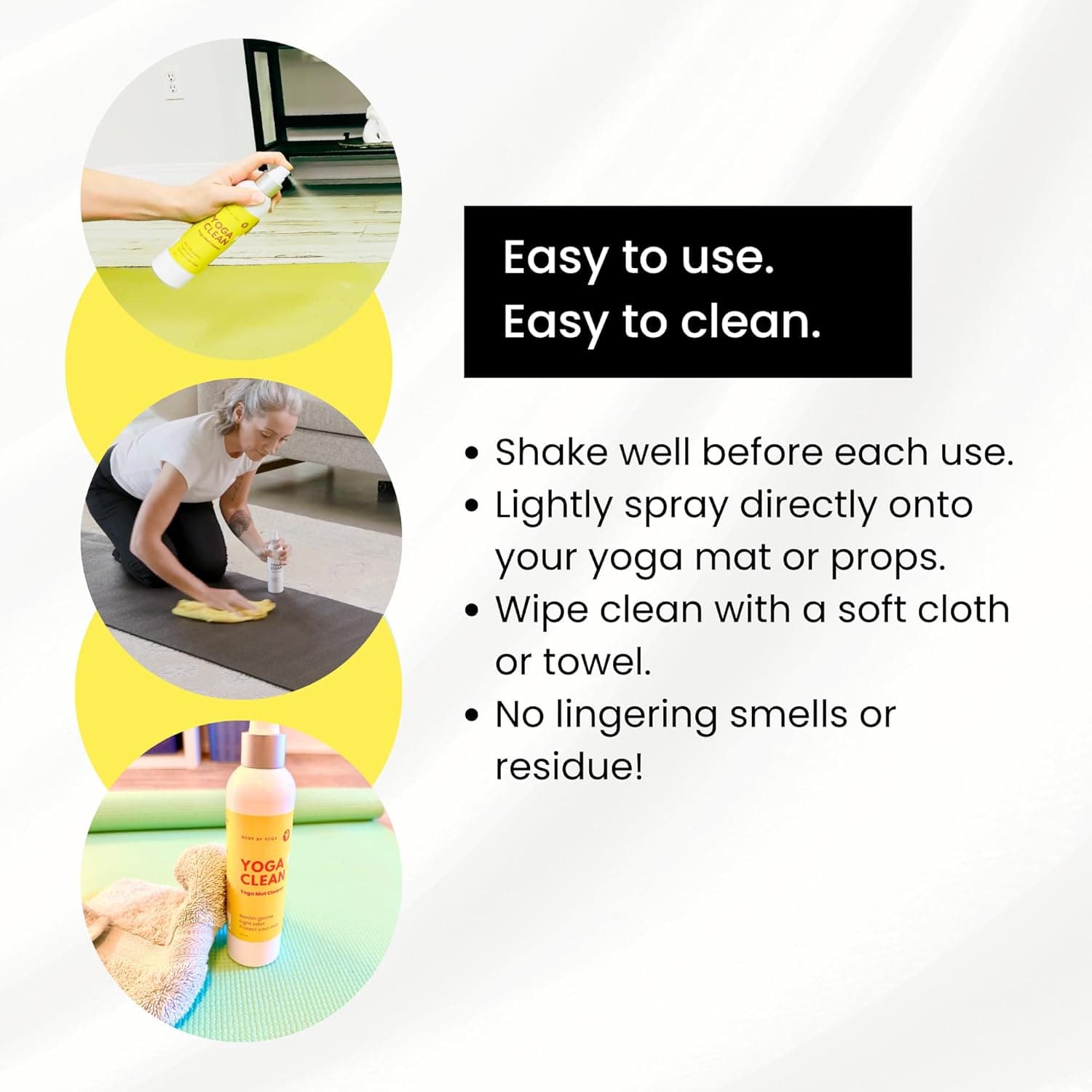 Yoga Clean – Eco-Friendly Yoga Mat Cleaner & Deodorizing Spray | Neutralizes Sweat & Odor to Protect Your Mat | 8 oz Plant-Based Formula, Spa-Like Scent, Made in the USA Citrus Tea - Image 8