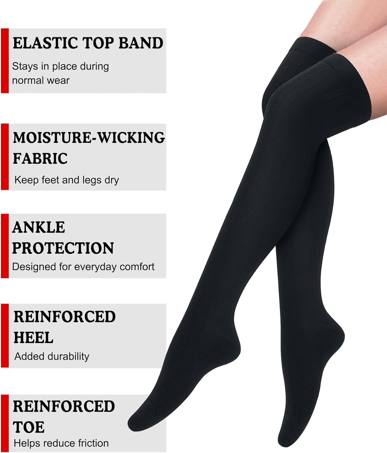 Aoliks Compression Socks for Women & Men 4 Pairs, Best Support for Nurses Running Travel B-black-high Large-X-Large - Image 4