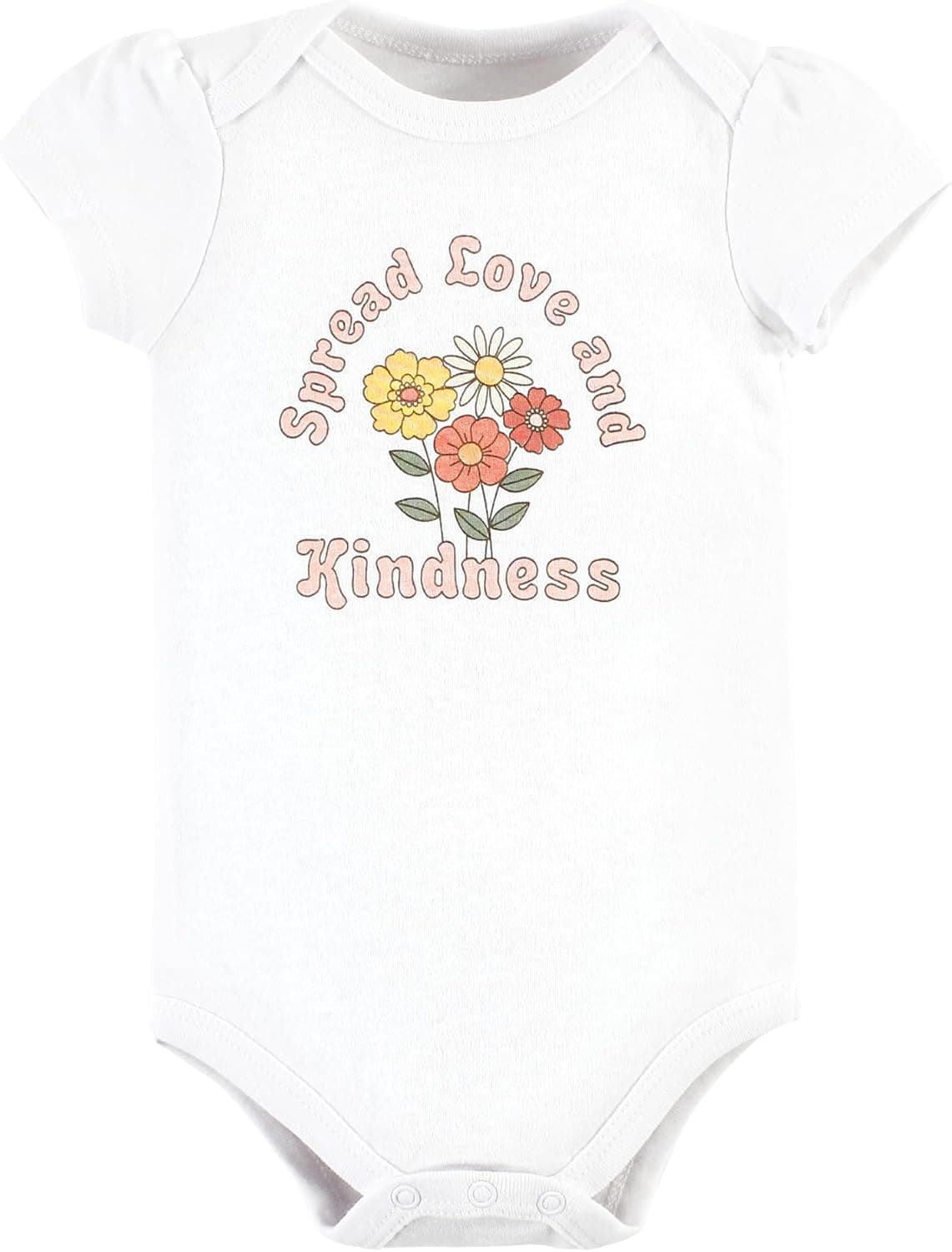 Hudson Baby Unisex Baby Cotton Bodysuits, Peace Love And Flowers, 3-6 Months - Image 4