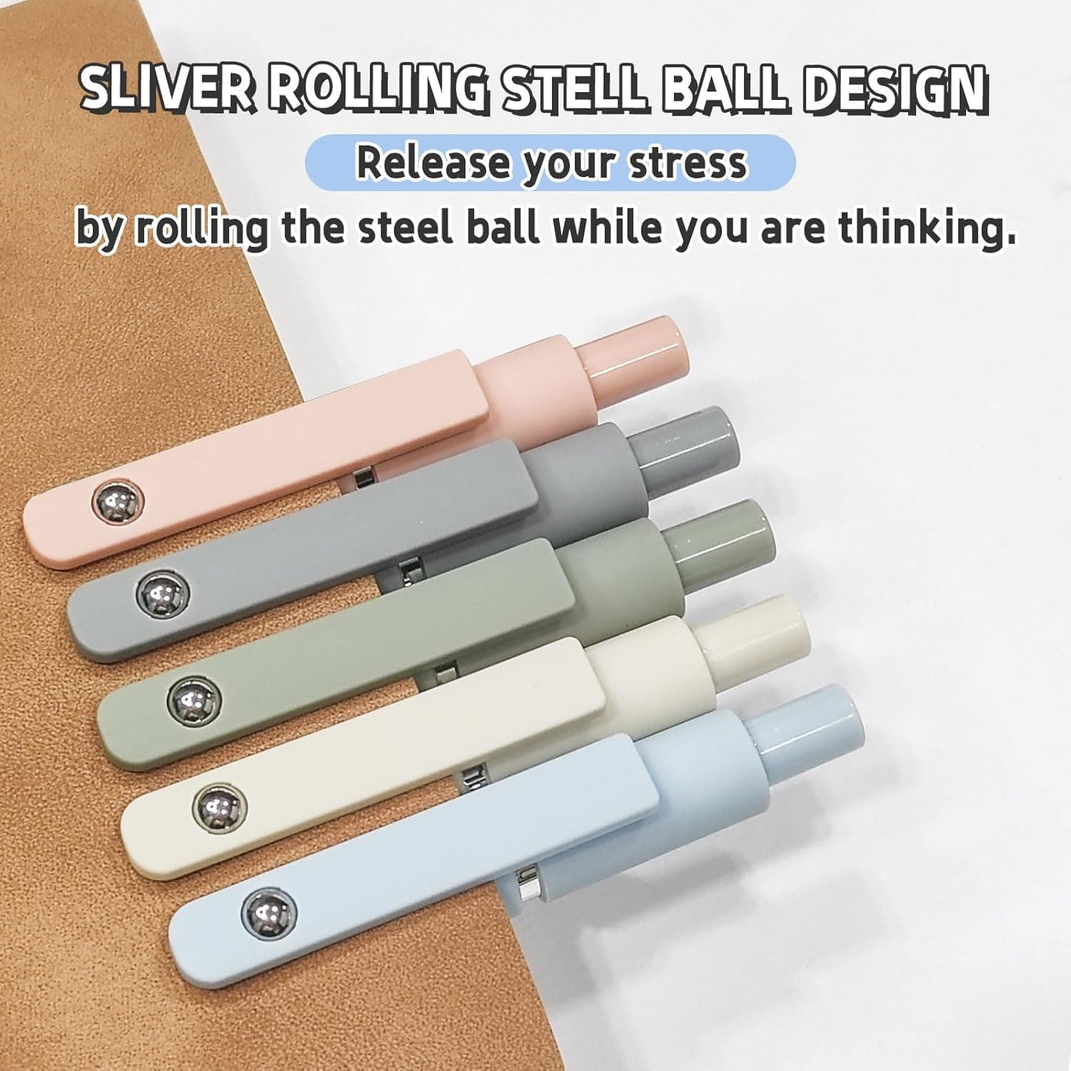 Bolígrafos de Gel, 5 Pcs Bolígrafos de Tinta Negra 0.5mm Punta Fina para Escritura Suave, Bolígrafos de Alta Gama para Diarios y Toma de Notas, Lindos Suministros de Oficina y Escuela, Regalos para Mujeres y Hombres (Morandi) 5 Pcs Morandi - Image 4