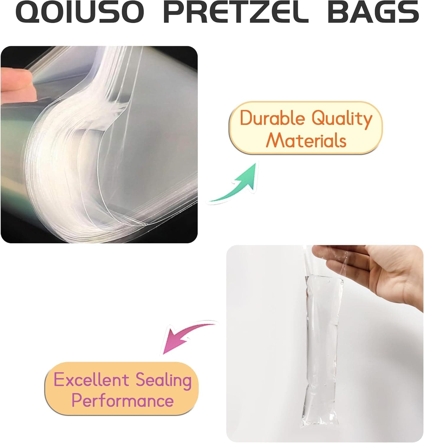 100 Pcs Self Sealing Cellophane Bags: 2x10 Inches Clear Pretzel Rod Resealable Pretzels Individual Bags for Packaging ICY Candy Treat Popsicle Cookies - Image 6
