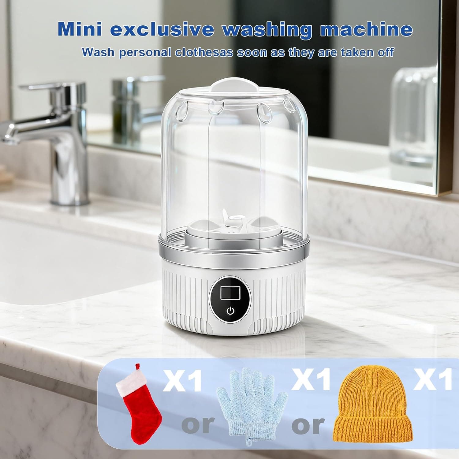 Máy Giặt Di Động, Máy Giặt Đồ Lót, Máy Giặt Nhỏ, Máy Giặt Mini Sạc Không Dây, Laund - Image 3