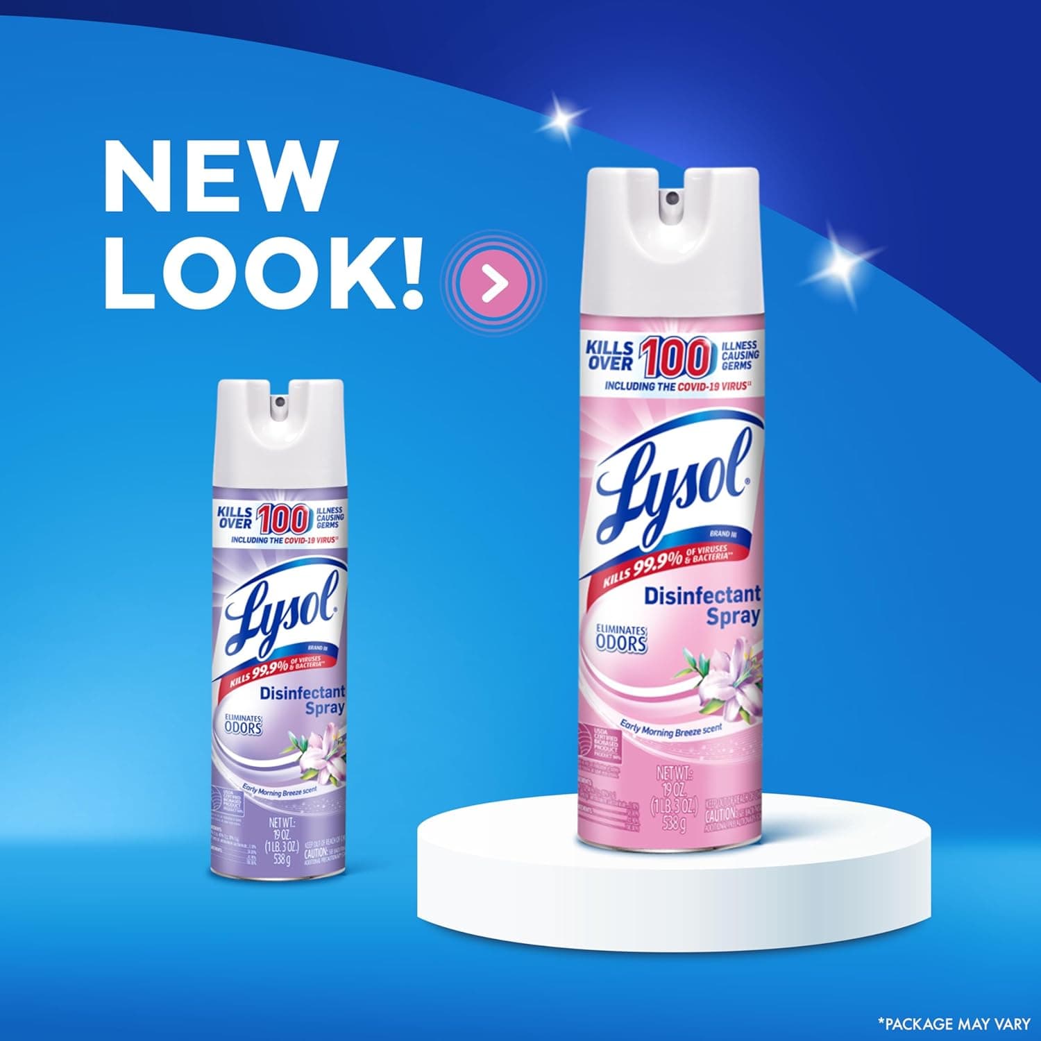 Lysol Disinfectant Spray, Sanitizing And Antibacterial Spray, For Disinfecting And Deodorizing, Early Morning Breeze, 19 Fl Oz (Pack Of 2), Packaging May Vary - Image 7