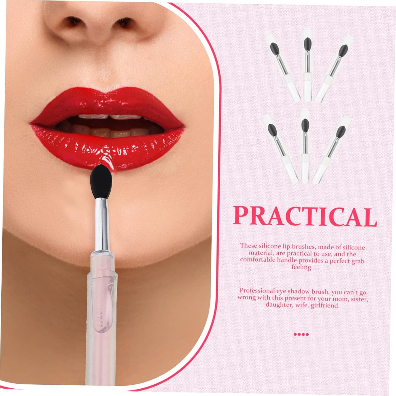 12pcs Silicone Facial Brush Bulk Makeup Brushes for Eyeshadow Non-stick Applicator Sponge 6.5x0.8cmx2pcs Blackx2pcs - Image 10