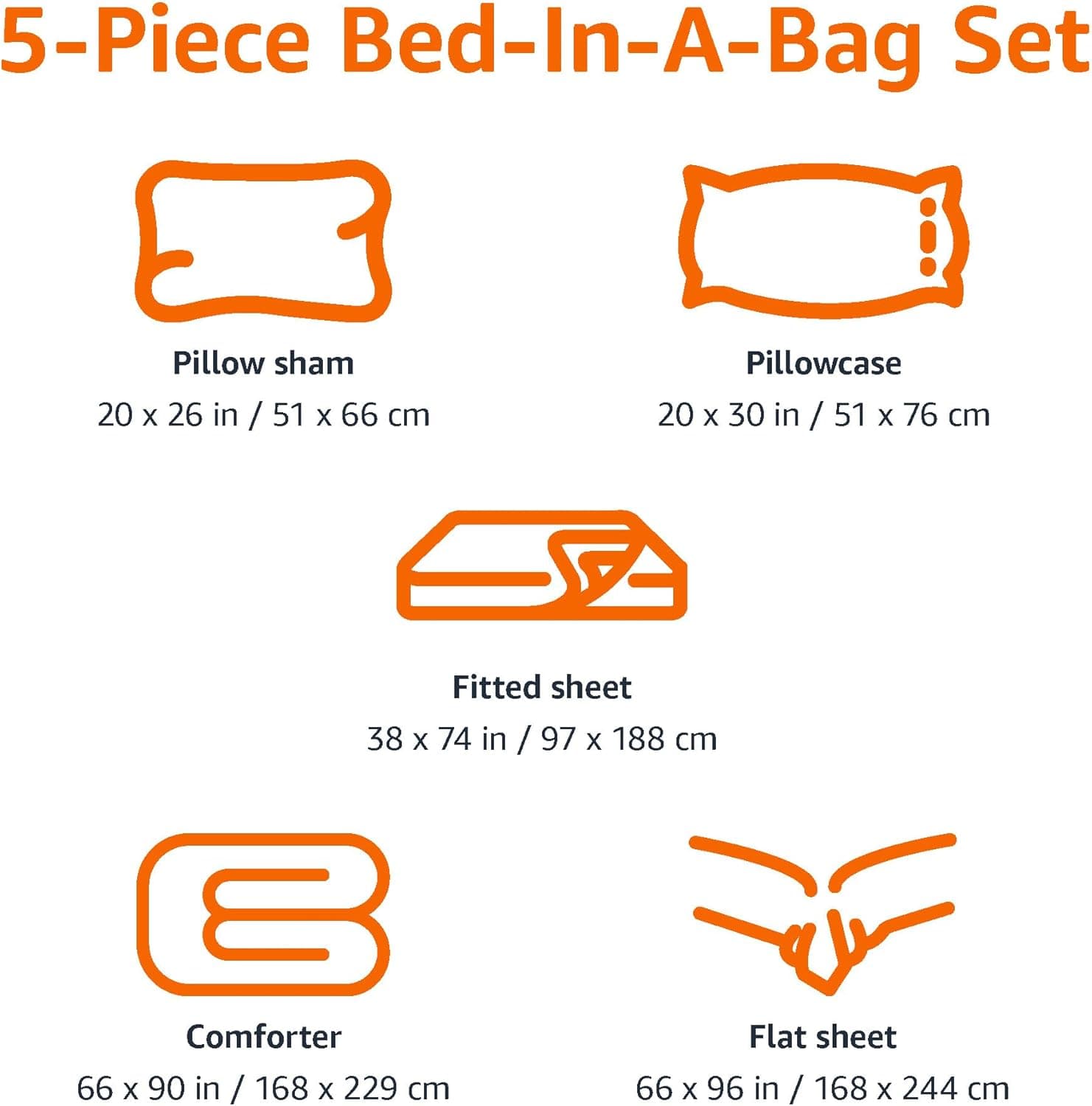 Amazon Basics 5 Piece Soft Microfiber Kid's Bed-in-a-Bag Bedding Set, Twin, Bluish Flowers, Floral Bluish Flower Twin - Image 4