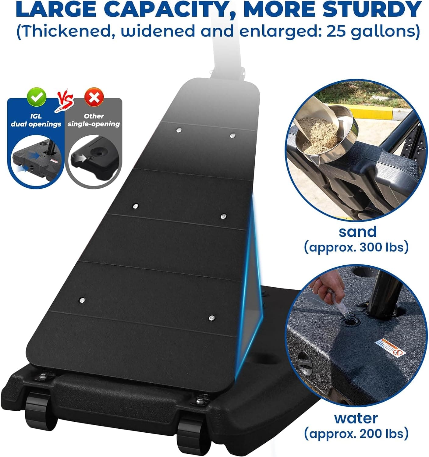 IGL Basketball Hoop Outdoor with 52 Inch Shatterproof Backboard, 10FT Height Portable Basketball Hoop Outdoor, Adjustable Basketball Goal System Black - Image 7