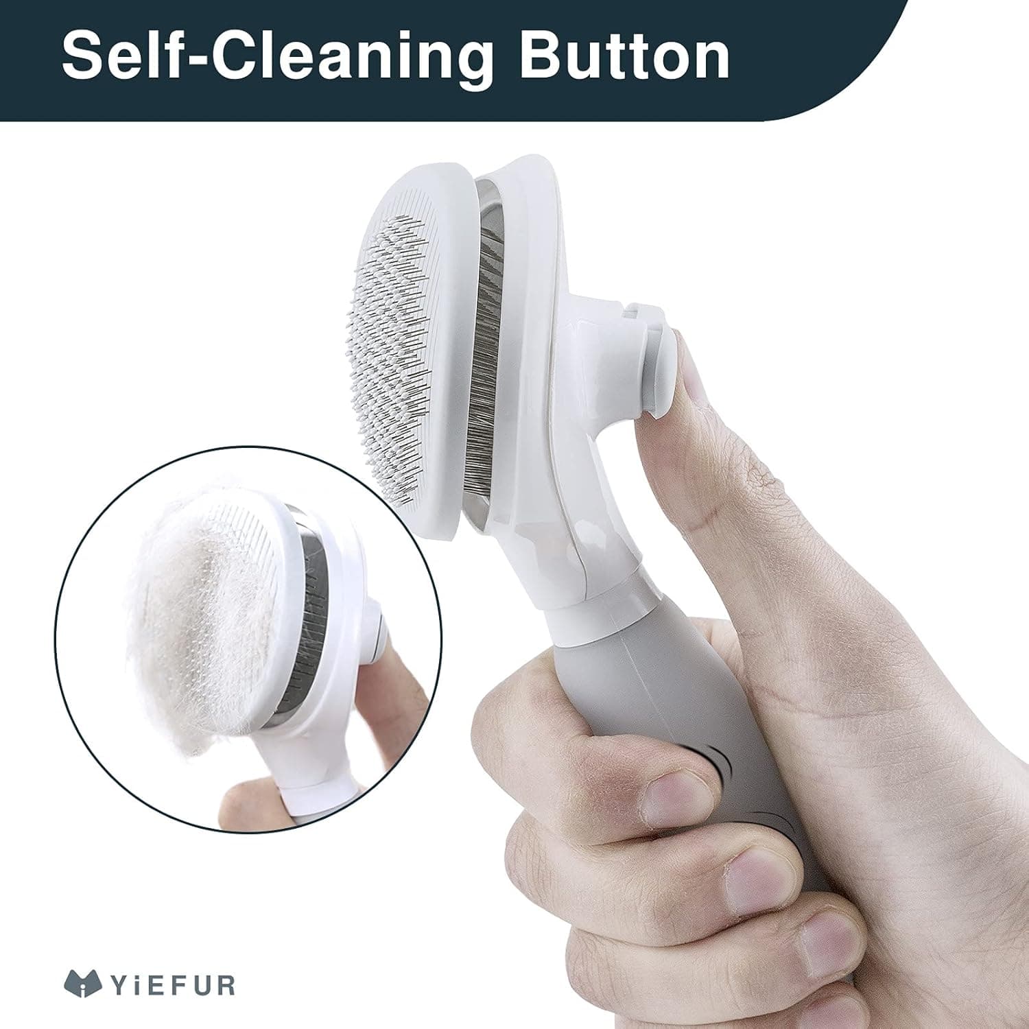 Cat Hair Brush,Cat Brush for Shedding,Soft Silicone Self Cleaning Brushes for Short and Long Haired Cats for Grooming and Shedding White - Image 3