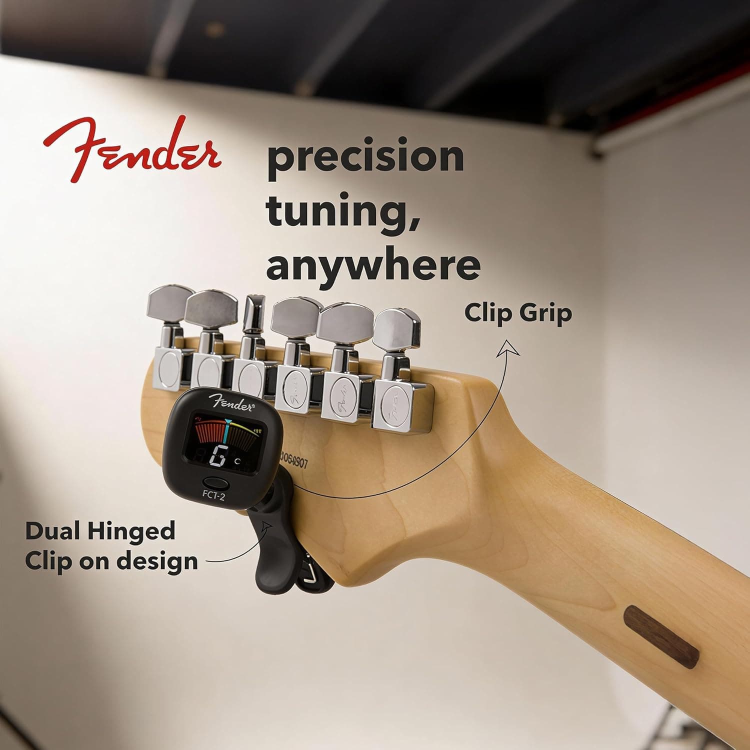 Fender FCT-2 Professional Multi-Instrument Clip-On Tuner for Guitar, Bass, Ukulele, and Violin - Image 3