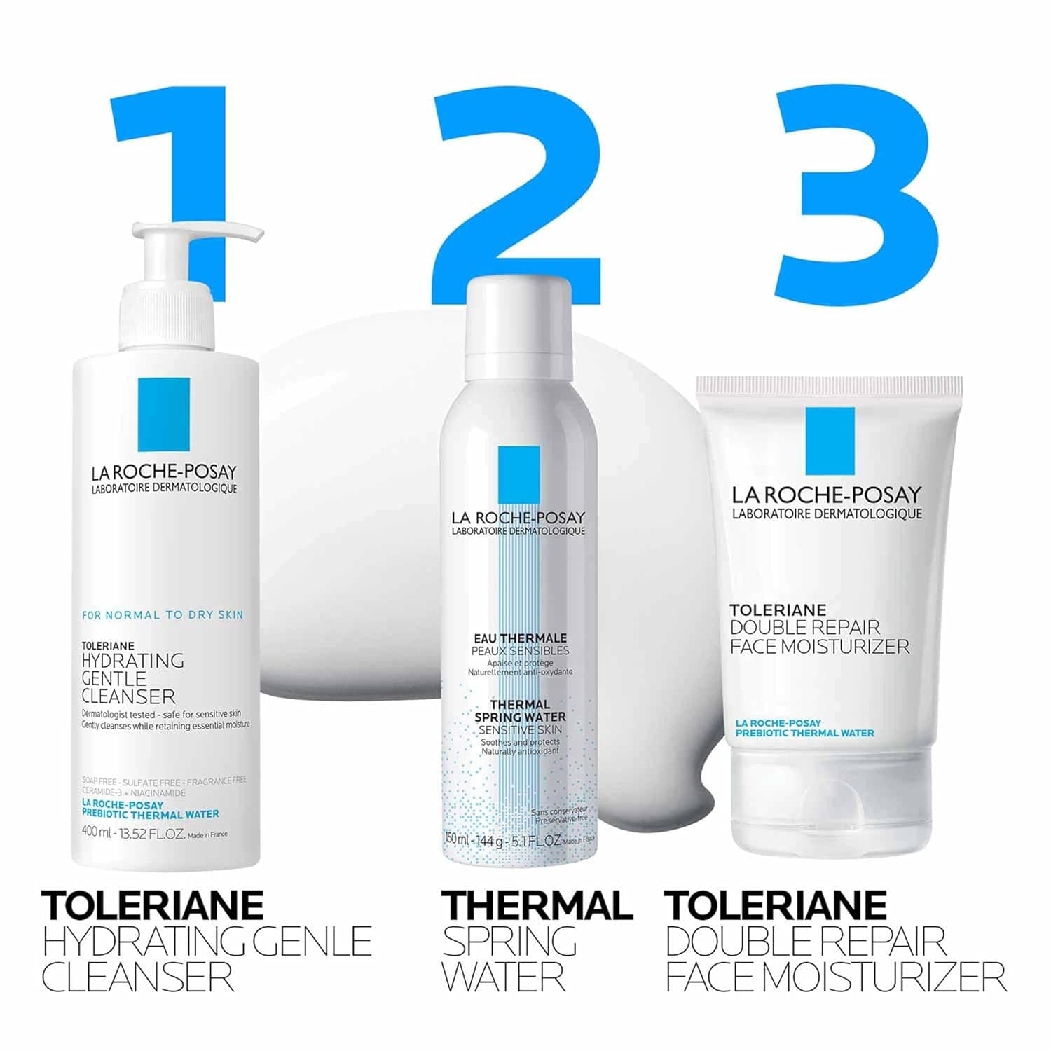 La Roche-Posay Toleriane Hydrating Gentle Face Cleanser, Hydrating Facial Cleanser With Niacinamide + Ceramides, Daily Face Wash For Dry Skin To Normal Skin, Sensitive Skin Tested, Fragrance Free 13.52 Fl Oz (Refill) - Image 9