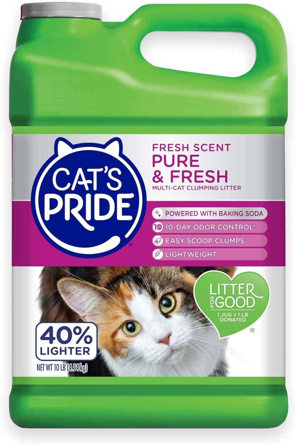 Cat's Pride Premium Lightweight Clumping Litter: Pure & Fresh - Up to 10 Days of Powerful Odor Control - Multi-Cat, Scented, 10 Pounds Fresh Scent 10 Pound (Pack of 1) - Image 2