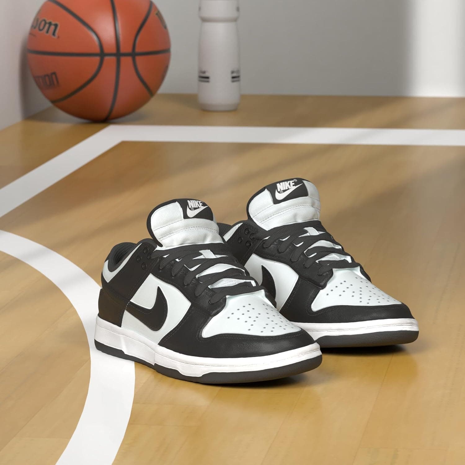 Nike Men's Dunk Low Retro Sneaker 8.5 White/Black/White - Image 3