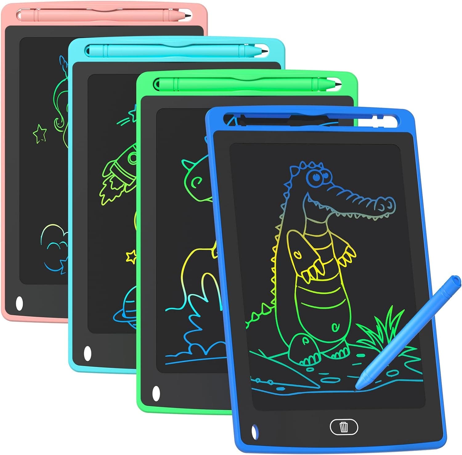 4 Pack LCD Writing Tablet for Kids, 8.5 Inch Colorful Doodle Board Drawing Tablet, Educational Learning Toys Birthday Gifts for Boys Girls Age 3 4 5 6 7 8 - Image 2