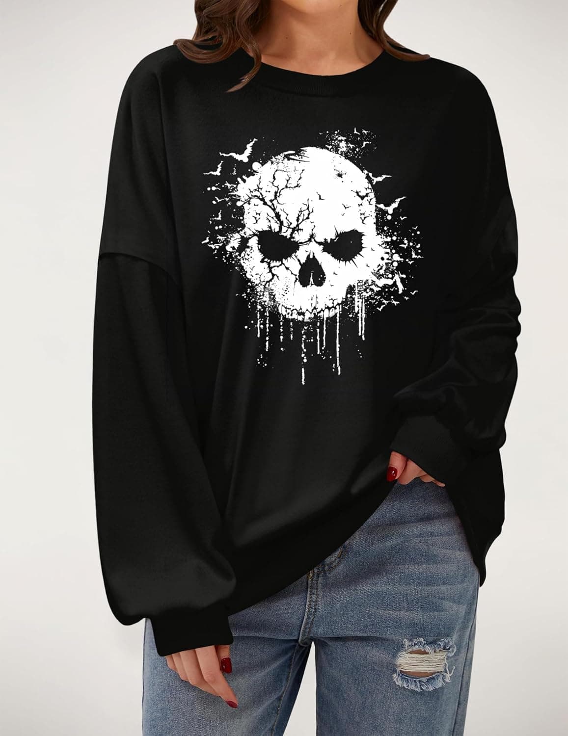 Zeagoo Women Crewneck Sweatshirts Pullover Tops Long Sleeve Shirts Loose Fit Tops Casual Fall Outfits Y2K Clothes 2024 Black-01 Small - Image 4