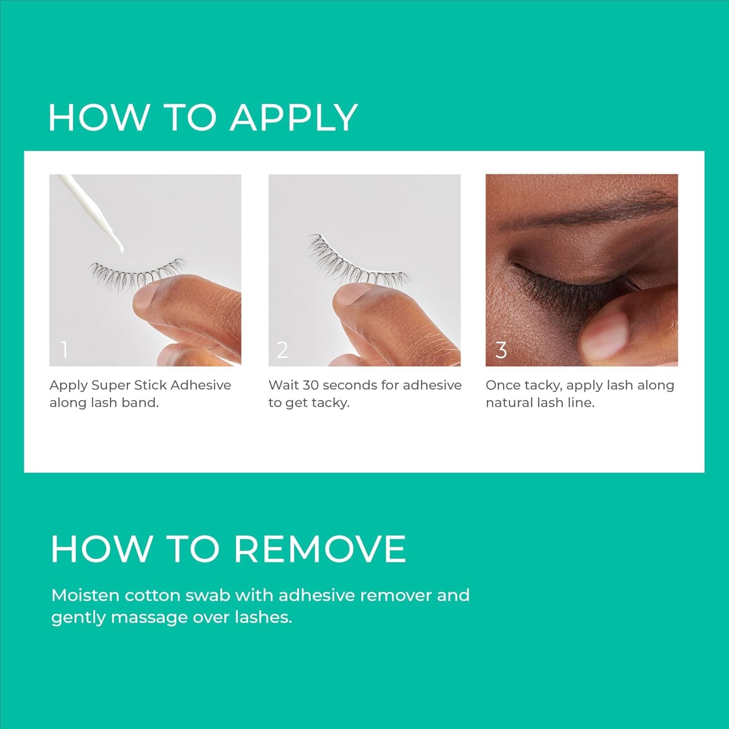 KISS SuperStick 5-Day Extended Wear Strip Lash Adhesive, Quick Drying Lash Glue, Witch Hazel & Cactus Extract Infused, Brush Applicator, Net Wt. 4.8g (0.17 oz.), Clear - Image 8