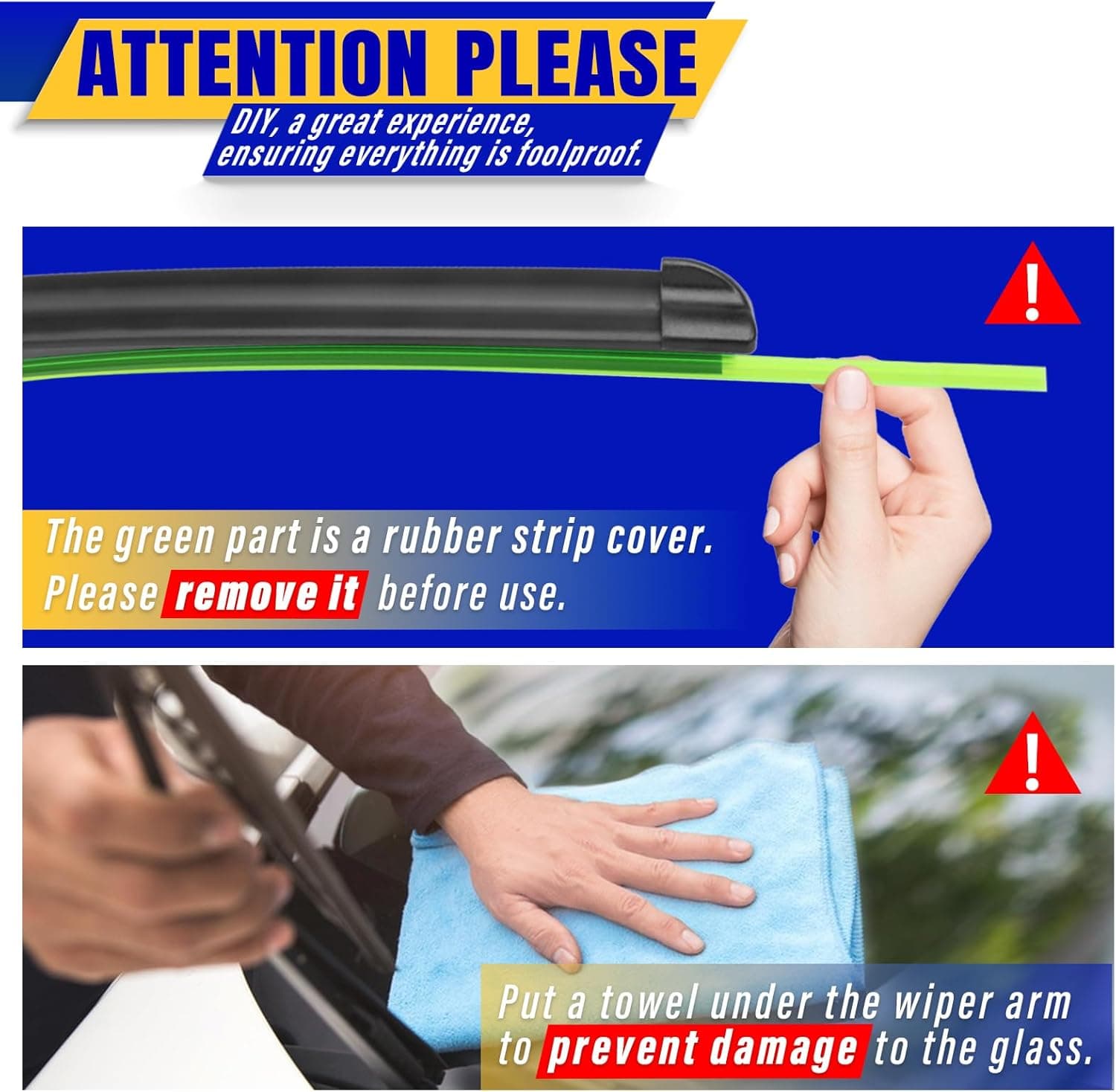 3 wipers Replacement for 2005-2022 Honda Odyssey, Windshield Wiper Blades Original Equipment Replacement - 26"/22"/16" (Set of 3) U/J HOOK - Image 7