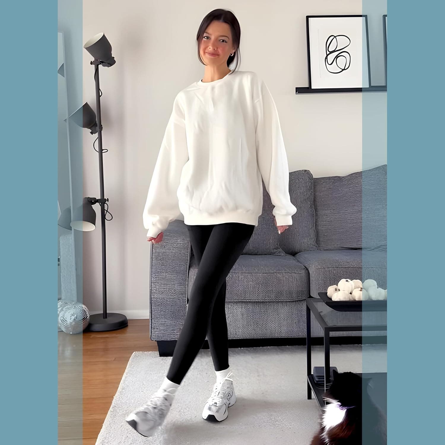 SINOPHANT High Waisted Leggings with Pockets Women, Full Length Capri Buttery Soft Stretchy Yoga Pants Full Length Large-X-Large Black - Image 6