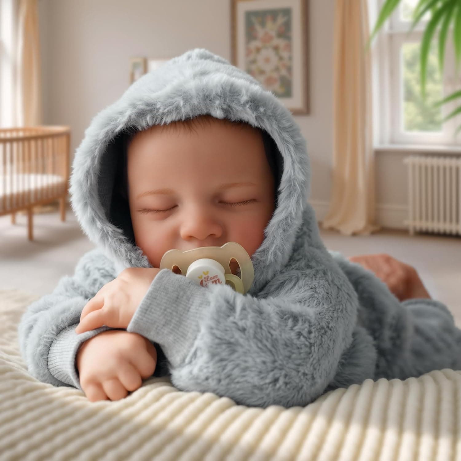 BABESIDE Lifelike Reborn Baby Dolls Silicone Full Body Boys - 17-Inch Real Baby Feeling Realistic-Newborn Baby Doll Full Body Vinyl Real Life Baby Dolls with Toy & Gift Box for Kids Grey - Image 9