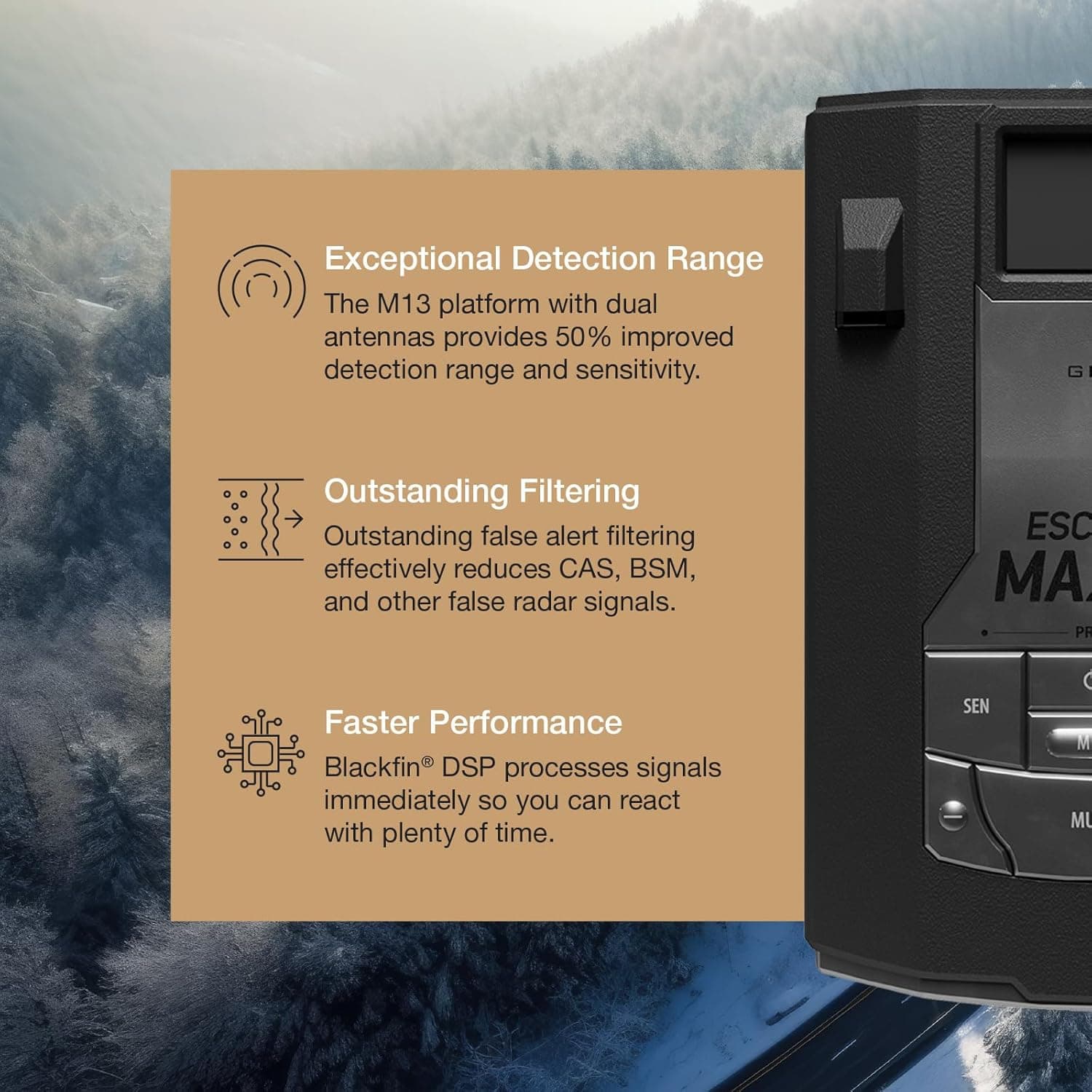Detector de Radar Láser Escort MAX 360c MKII - Conectividad Wi-Fi y Bluetooth de Doble Banda, Flechas Direccionales de 360°, Rango Excepcional, Alertas Compartidas, Compatible con Apple CarPlay y Android Auto, Negro MAX 360c MKII (actualizaciones automáticas) - Image 4