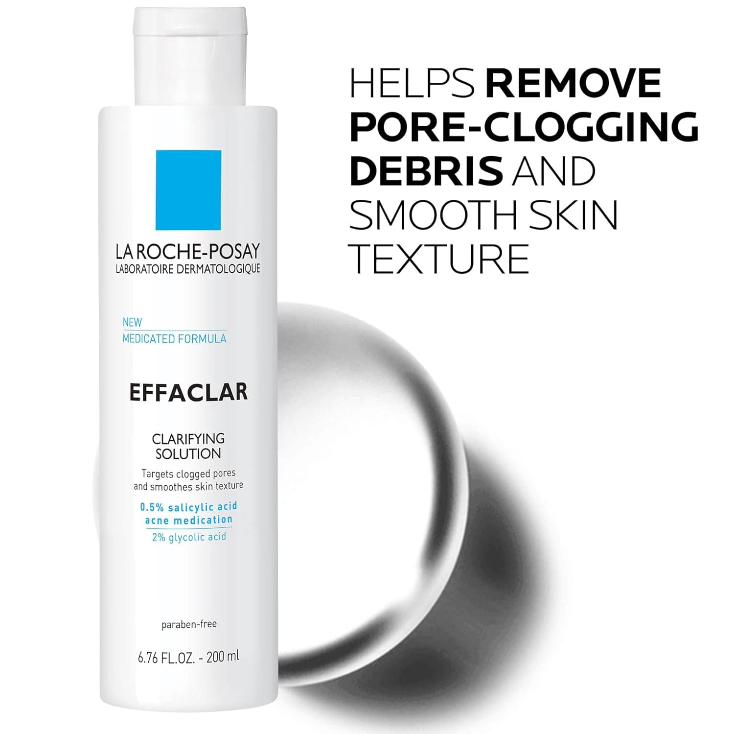 La Roche-Posay Effaclar Clarifying Solution Acne Toner with Salicylic Acid and Glycolic Acid, Pore Refining Oily Skin Toner, Gentle Exfoliant to Unclog Pores and Remove Dead Skin Cells - Image 6