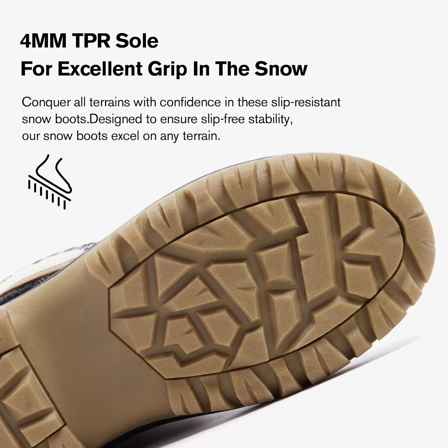 ALEADER Womens Winter Snow Boots | Waterproof Shell | Duck Boots 6 Brown Grey - Image 4