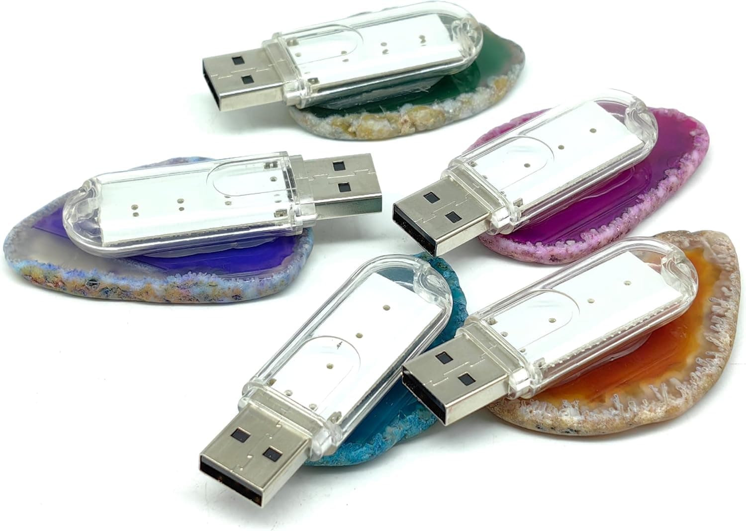 Agate Crystal USB Night Light - Unique Home Decor Hallway Lamp with Crystal Design - Perfect Nightlight for Toilet, Kitchen, and Bedroom (purple agate) - Image 4