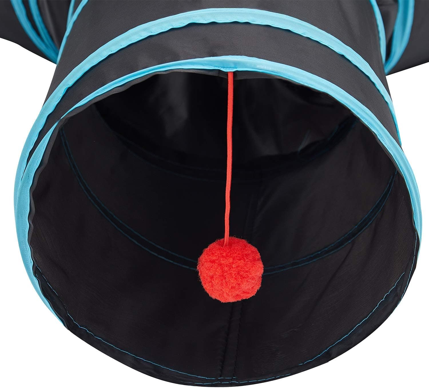 Tempcore Pet Cat Tunnel Tube Cat Toys 3 Way Collapsible, Tunnels for Indoor Cats，Kitty Bored Peek Hole Toy Ball Cat, Puppy, Kitty, Kitten, Rabbit 3-Way 3-Way Blue - Image 6