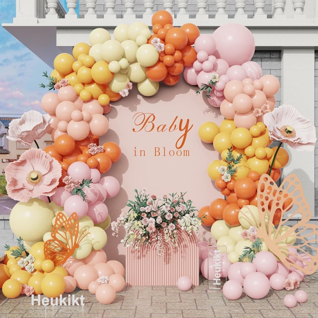 Amazon.com: 160Pcs Pink Yellow Orange Balloon Garland Arch Kit, Pastel Pink and Yellow Latex Balloons for Baby In Bloom Birthday Bee Bear Lemon Theme Groovy Thanksgiving Harvest Party Decorations : Home & Kitchen - Image 7
