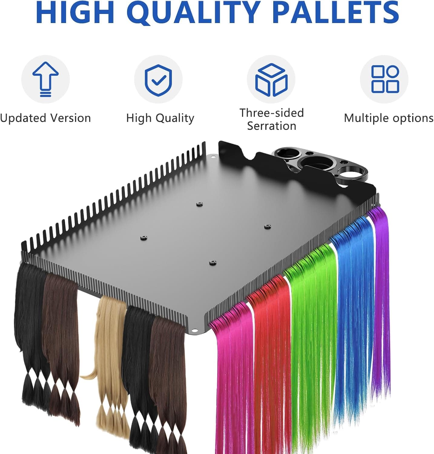 ZHOOGE Hairstylist Rolling Cart, Salon Trolley With Storage Platform and Hair Separator Stand, Coloring Tray With Dye Bowls and Tools, Black - Image 5