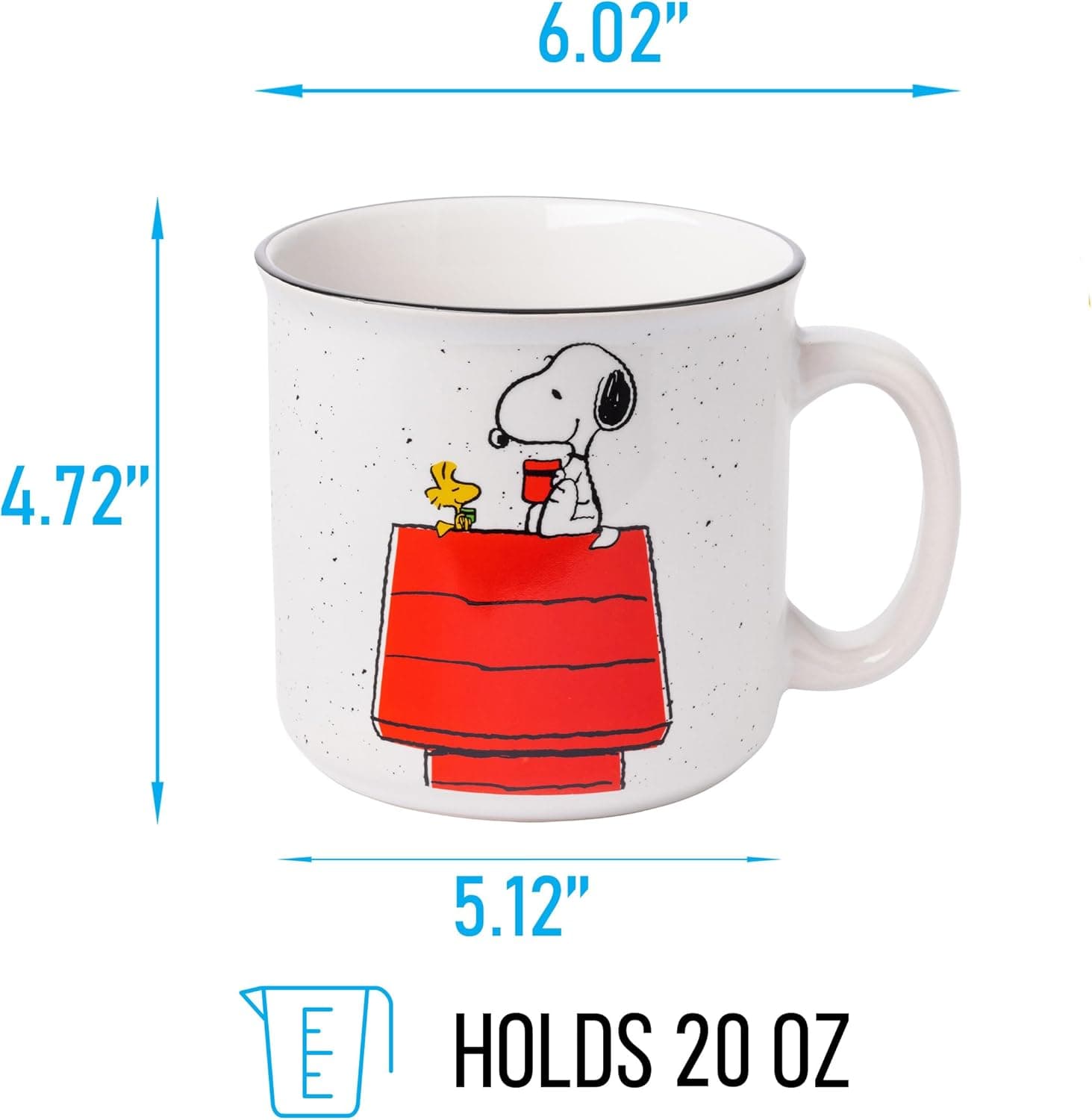 Silver Buffalo Peanuts Snoopy and Woodstock Get Cozy Ceramic Camper Mug, 20 Ounces Peanuts Snoopy and Woodstock (Camper) - Image 3