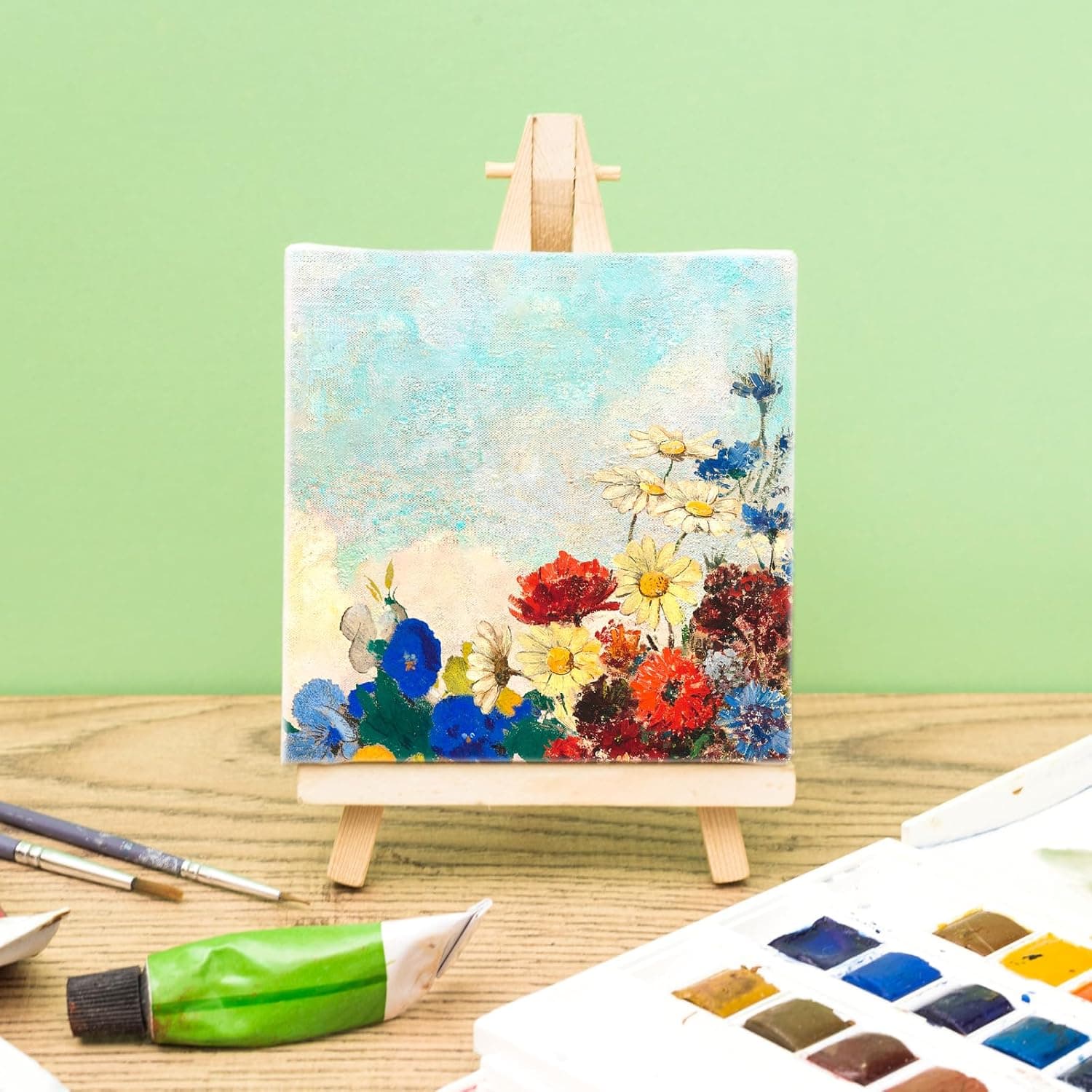 12 Pieces Stretched Canvas Blank Painting Canvas 8 Inch Panel Artist White Canvas Boards Triangle Square Hexagon Round Shape Canvas Frame for Acrylic Pouring Oil Painting - Image 5