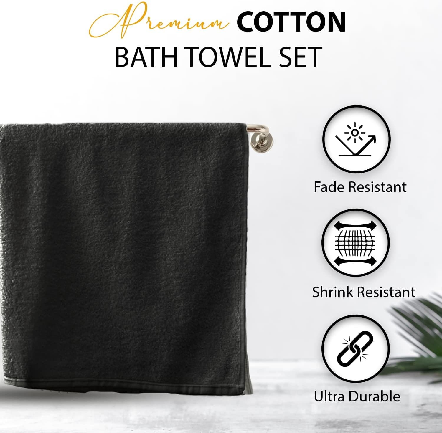 100% Cotton Bath Towels, 24x48 Pack of 6 Towels, Quick Dry, Highly Absorbent, Soft Feel Towel, Gym, Spa, Bathroom, Shower, Pool, Luxury Soft Towels (Grey, 24x48-6 Pack) 24x48 - 6 Pack Grey - Image 5