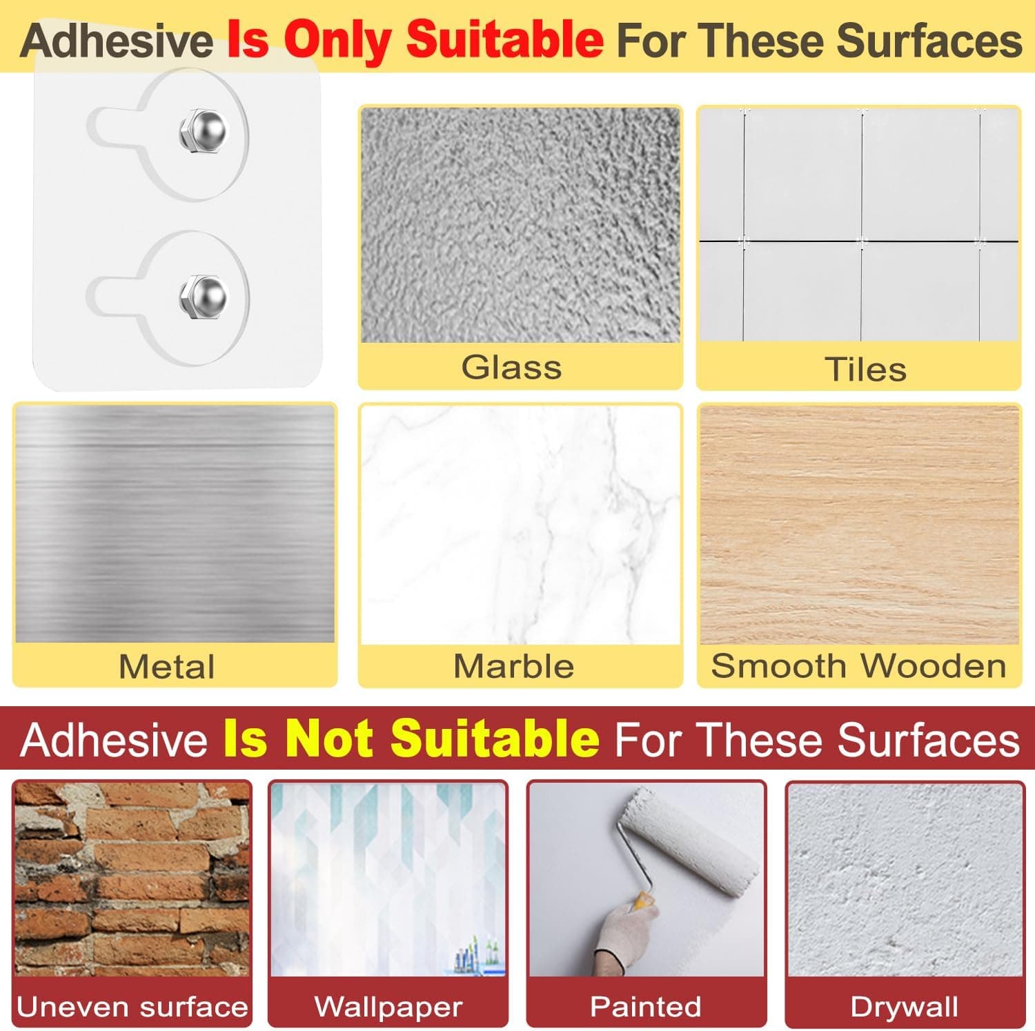 2 Pack Hat Racks for Baseball Caps, Stainless Steel Hat Organizer for Baseball Cap, Hat Holder Storage Organizer, Hat Hanger Strong Adhesive/Wall Drilled for Door, Bedroom, Closet(Black 6 in) Black 2 Pack 6 in - Image 5