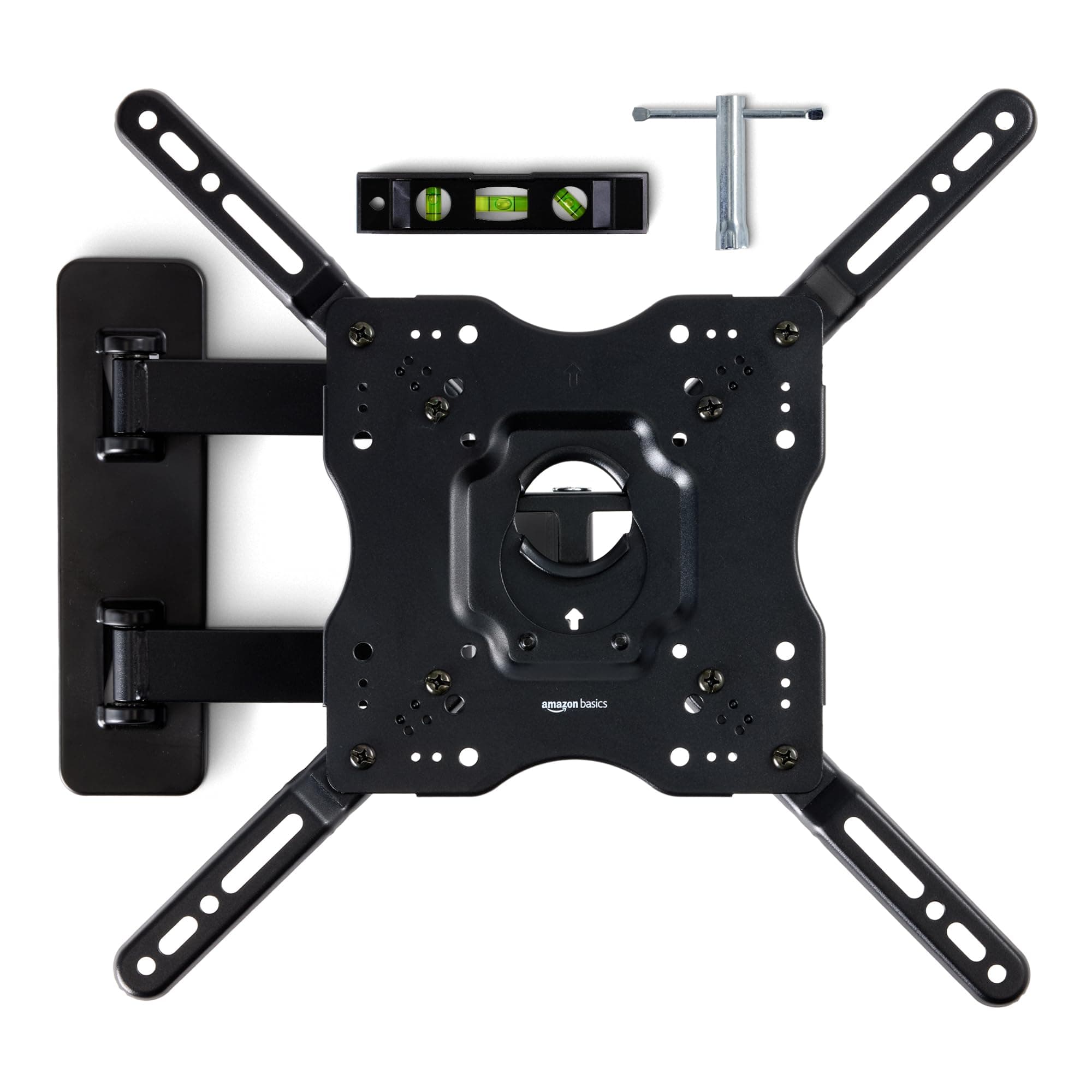 Amazon Basics Full Motion Articulating TV Wall Mount, with Swivel and Tilt, for 26" to 55" TVs and Flat Panels up to 80 Lbs, VESA Compatible, Black 26" to 55" Full Motion Articulating