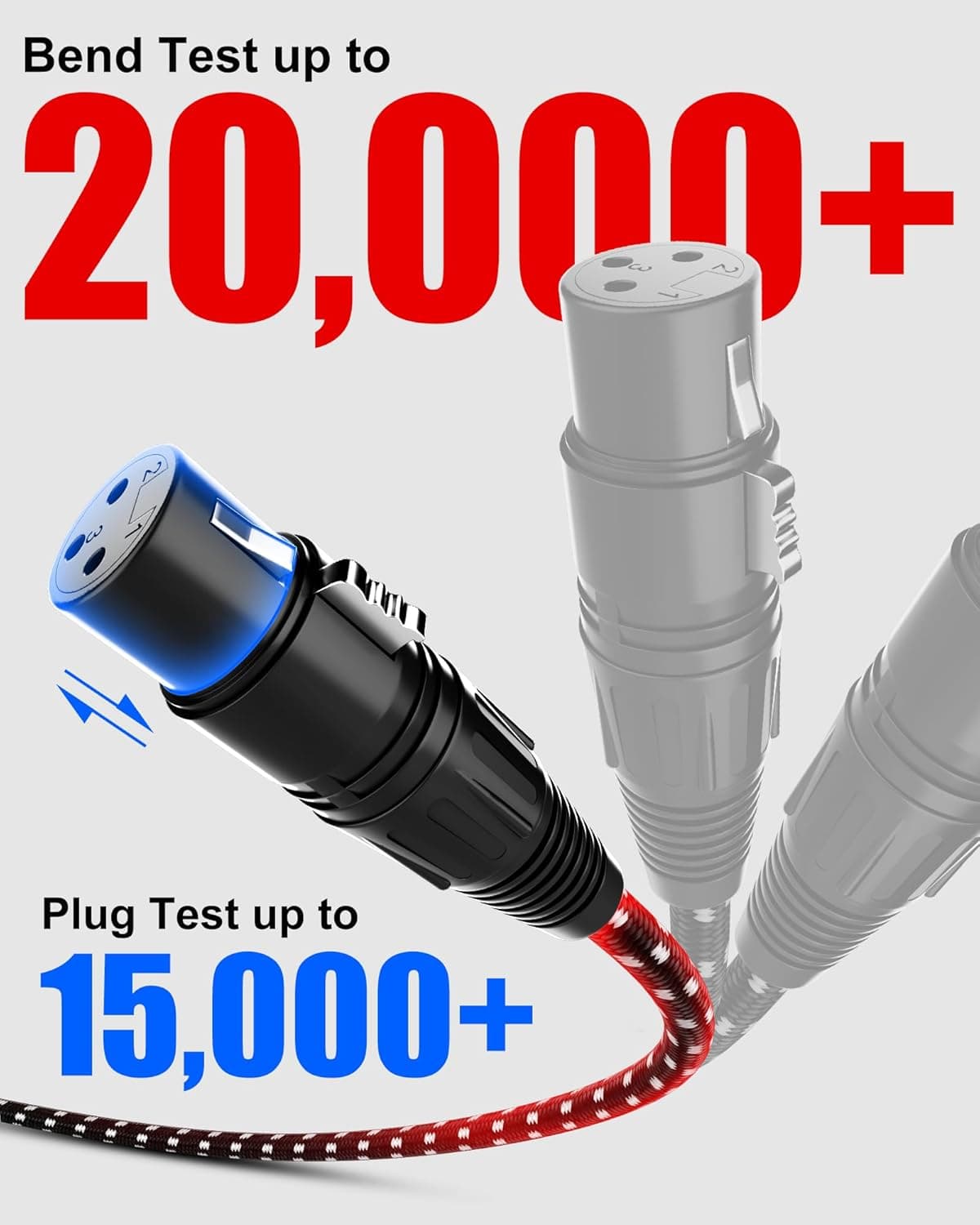 XLR Cables, 3ft 2 Pack Microphone Cable, XLR Male to Female Balanced Microphone Cord 3 pin, 3 Foot Short mic Cord Oxygen-Free Copper (OFC) Nylon Braided 3 Feet 2 Pack Black-White - Image 8