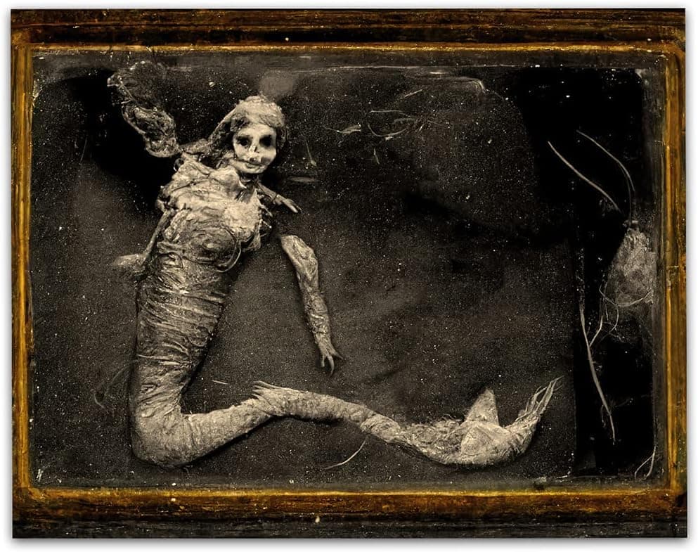 Make Em Laugh Mummified Mermaid - 11x14 Unframed Creepy Gothic Room Wall Art Print - Vintage Halloween Home Witchy Occult, Wicca, Wiccan Décor Oddities and Curiosities Unframed Print Poster - Image 2