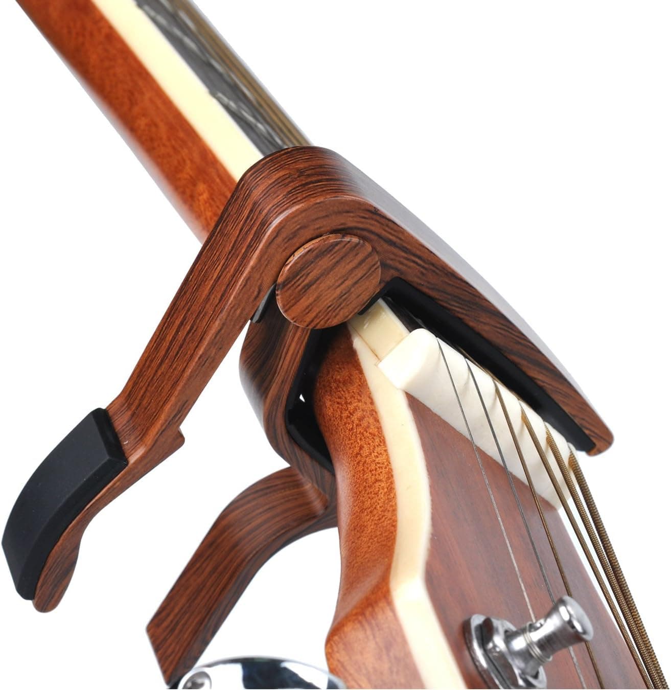 Guitar Capo 2 Pack Capo Guitar Clamp for Acoustic Electric Bass Guitar Ukulele MA01-CAPO Rosewood+Black - Image 3