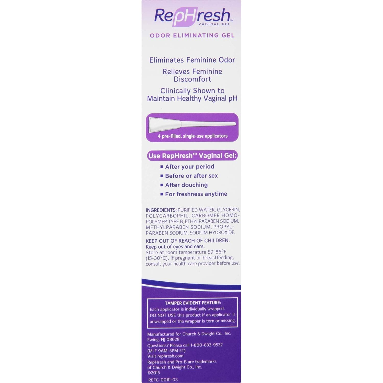RepHresh Odor Eliminating Vaginal Gel, Feminine Care pH Balance for Women, 4 Count (0.7oz) 0.07 Ounce (Pack of 1) - Image 8