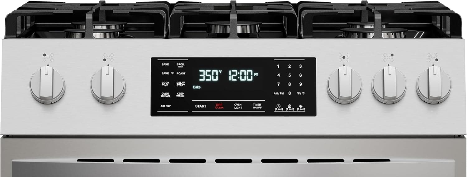 Kenmore Front Control Gas Range Oven with 5 Cooktop Burners, True Convection, Steam and Self Clean, Freestanding Stainless Steel Stove and Oven, 4.8 cu. ft. Capacity - Image 8